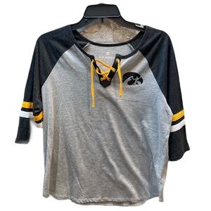 ❤️ UNIVERSITY OF IOWA HAWKEYE GREY LONG SLEEVE TOP SMALL